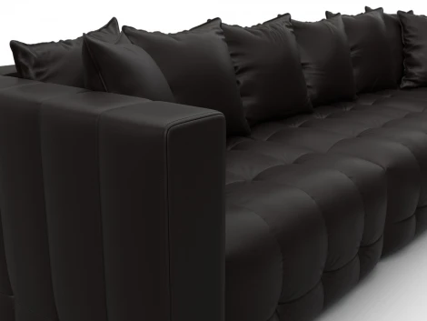 Диван угловой Лига-052 НПБ Лонг угол универсальный (ЛДСП,Брус,Фанера/Пластик/Экокожа/Коричневый) Лига Диванов 129915