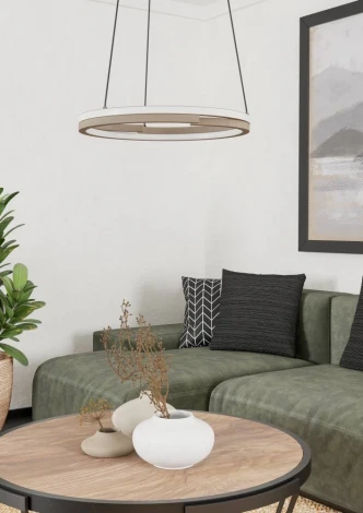 Подвесной светодиодный светильник с регулировкой цветовой температуры песочный Eglo Mezzomonte 901824