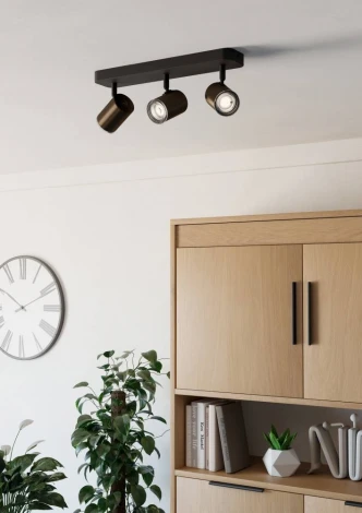 Спот потолочный Eglo Consuma 1 300589 3X5W(GU10), IP44,сталь, бронзовый, черный