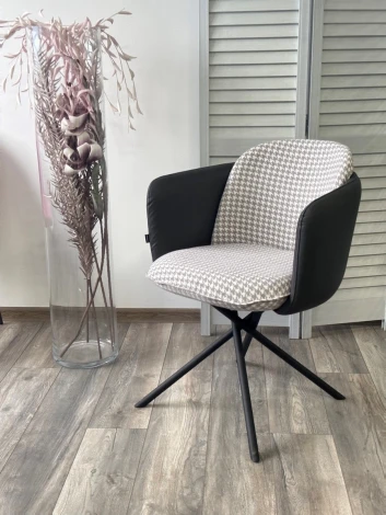 Стул M-City ЛИЛУ ДАНС 180 град. поворотный, УЮТ ГРЕЙ КЛЫК / ORAKUL 998 Темно-серый / Черный каркас,