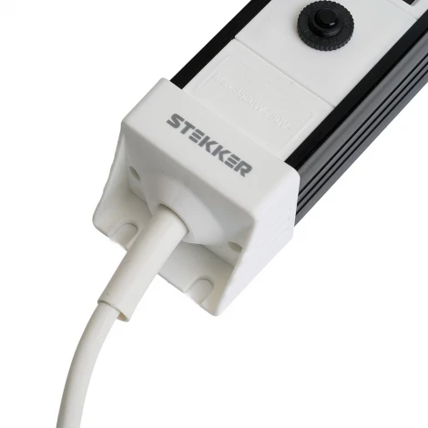 Сетевой фильтр 3-х местный с заземлением 5 метров (белый) Stekker Techno 50146