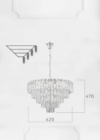 Подвесная люстра Lumien Hall Kristin LH0066/10H-AB-CL