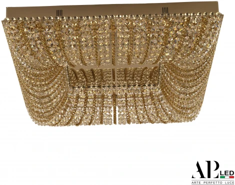 Потолочная люстра светодиодная APL LED Sicilia SH603.2.60.M.Gd.3000 (220V, хрусталь)