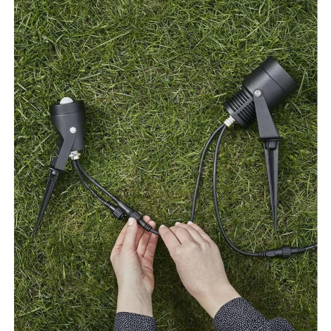 Датчик движения инфракрасный грунтовый Markslojd Garden 24, черный, 24V, IP44