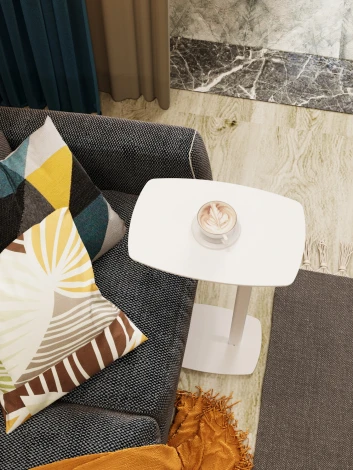 Стол придиванный Дей белый/белый Mebelik 009796