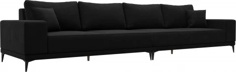 Диван прямой Льюес Лонг (Черный/Микровельвет) Лига Диванов арт.122394