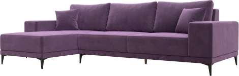 Диван угловой Льюес левый (Сиреневый/Микровельвет) Лига Диванов арт.122406L