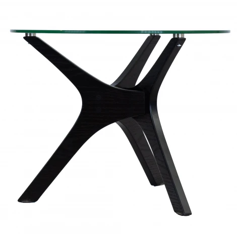 Стол журнальный Рилле 446 черный/стекло прозрачное Mebelik 009471