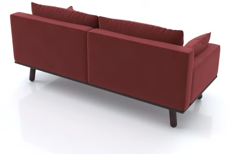 Диван Arsko прямой Колин орех велюр красный