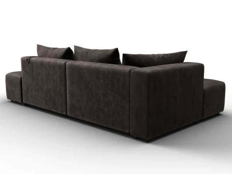 Диван угловой Лига-103 НПБ угол левый (ДСП,Брус,Фанера,Велюр/Коричневый) Лига Диванов 134827L