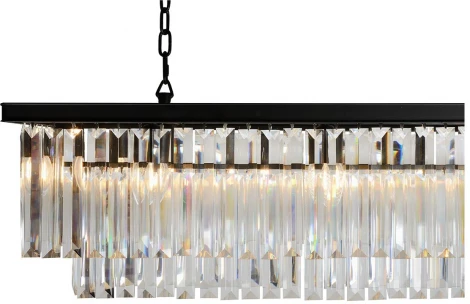 Подвесная люстра каскадная iLamp Triumph 6118-1000 BK (220V, хрусталь, на цепи)