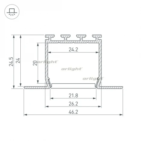 Профиль PLS-LOCK-H25-FM-2000 ANOD (Алюминий) 016447 Arlight