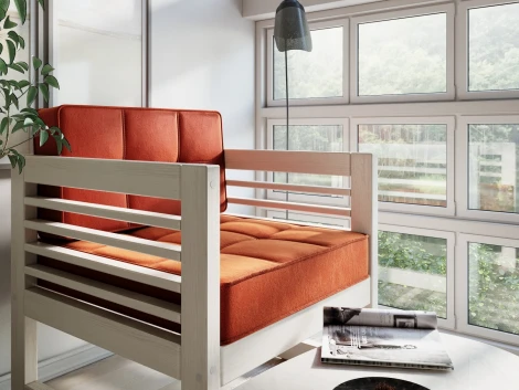 Кресло Arsko Сега беленый дуб велюр оранжевый