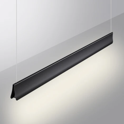 Подвесной линейный светильник Novotech Iter 359550 черный диммир. со сменой цв.темпер. (пульт ДУ/прилож. Smart Life) LED 36W 220V 3000-5700К (регулировка яркости, умный дом - Алиса, Tuya Smart, Smart Life, на тросе)