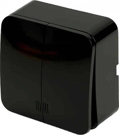 Выключатель двухклавишный с подсветкой (черный) Stekker София 49294