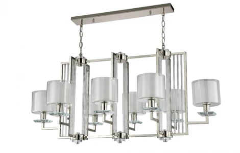 Подвесная люстра Crystal Lux Nicolas SP8 L1000 NICKEL/WHITE
