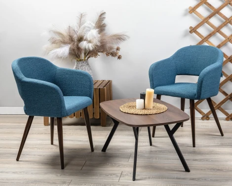 Стул R-Home Oscar Сканди Блю Арт Темный Орех