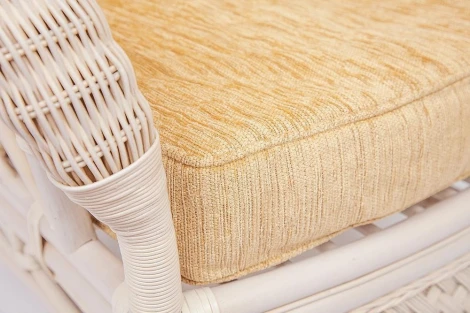 Комплект для отдыха "ANDREA" (диван + 2 кресла журн. столик со стеклом подушки) TCH White (белый), Ткань рубчик, цвет кремовый Tetchair Andrea 10165