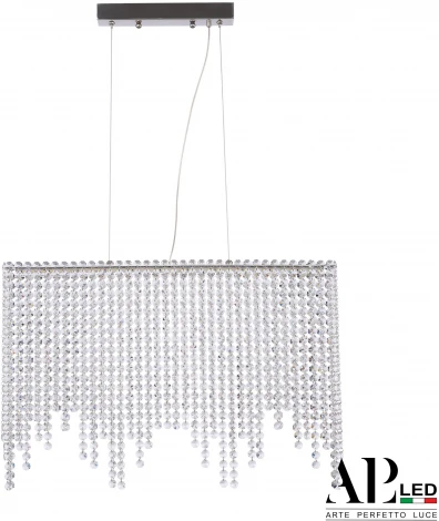 Подвесная люстра светодиодная APL LED Sicilia SH06.50.B.Ni.4000 (220V, хрусталь, на тросе)