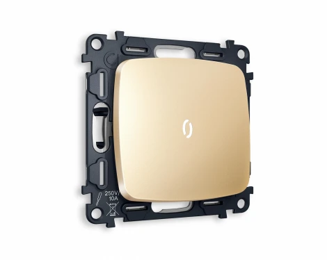 Комплект механизма Ambrella Volt 1-клавишного выключателя с подсветкой 5600K OMEGA MO602015 Шампань QUANT