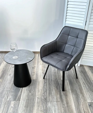 Стул MAVERICK 360 град. поворот. HK007-10 Темно-серый, искусственная замша / черный каркас, М-City