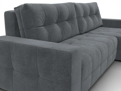 Диван угловой Лига-122 угол универсальный (ДСП,Брус,Велюр/Светло-серый) Лига Диванов 137612