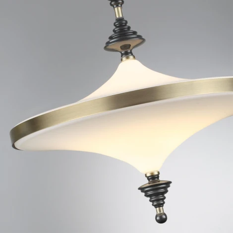 Потолочная люстра на штанге Odeon Light Ula 5404/43CL бронзов.брашированн./черный/стекло/керамика LED 43W 3000K (220V, круглые)