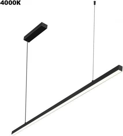 Подвесной линейный светильник светодиодный диммируемый Novotech Sotto 359442 черный LED 48W 220V (Умный дом, Алиса, голосое управление) (регулировка яркости, на тросе)