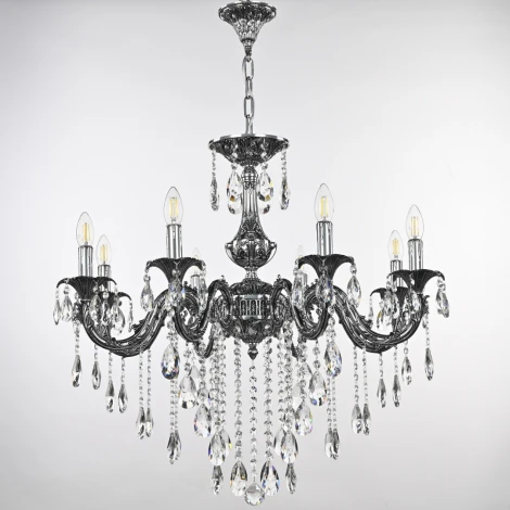 Подвесная люстра Bohemia AL7901 AL79101/8/250 B NB (220V, подвески, на цепи, подсвечник, свеча)