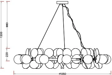 Подвесная люстра Zortes Floret ZRS.01201.18 (220V, на тросе, шарики)