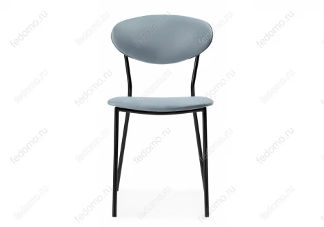 Стул Woodville на металлокаркасе Корсе пыльно-голубой / черный глянец 494365