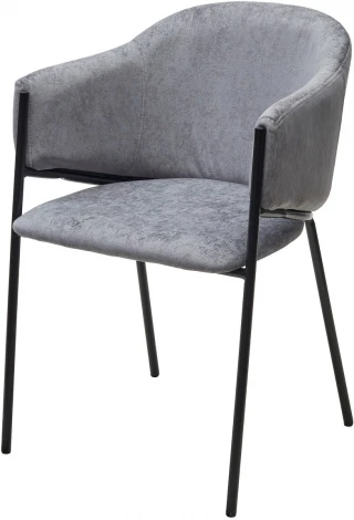 Стул M-City ДИЛЛ, цвет RAIN 17 серый, велюр / черный каркас