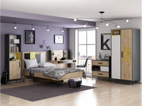 Письменный стол Woodville Нобира антрацит / дуб ирландский 515117