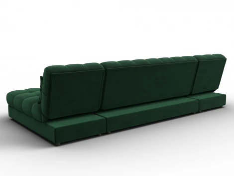 Диван П-образный Лига-116 НПБ (ДСП,ЛДСП,Велюр/Зеленый) Лига Диванов 137328