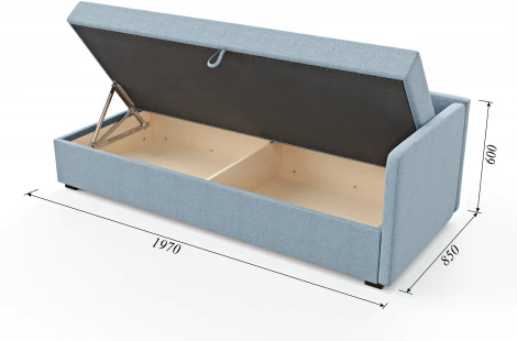 Диван-кровать Arsko Велес Угол правый рогожка голубая