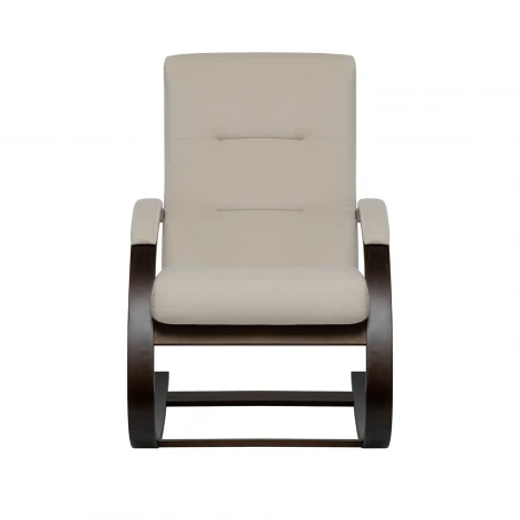 Кресло-качалка Leset Милано 4687206966741 Фанера,Береза,Шпон, Велюр, Бежевый, Орех