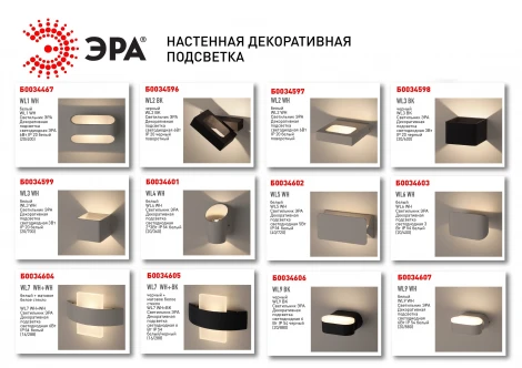 Архитектурная подсветка светодиодная ЭРА WL2 WL2 BK