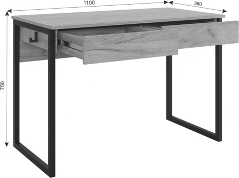 Стол Юниор Mebelson (ЛДСП,Металл/Светлое дерево,Белый) арт.SMU-01.2745