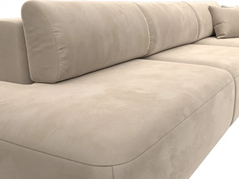 Диван угловой Лига-036 НПБ Модерн Лонг правый угол (Бежевый/Велюр) Лига Диванов арт.121424