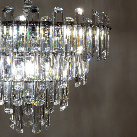 Подвесная люстра каскадная большая Rosie 3511/02 LM-8 Divinare (220V, хрусталь, на цепи)