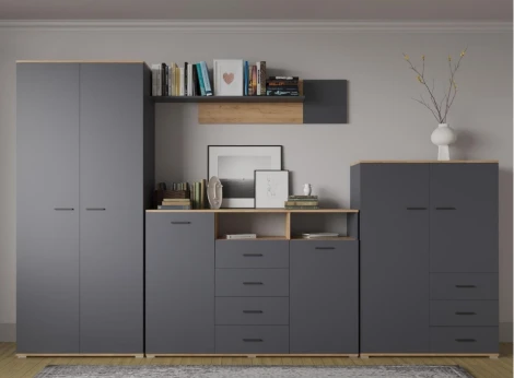 Комод Woodville Кассандра 100 дуб крафт золотой / антрацит 559204