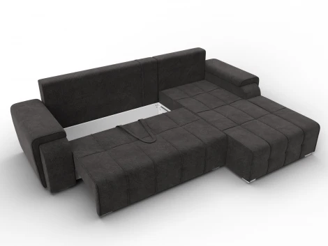 Диван угловой Лига-121 правый угол (ДСП,Брус,Велюр/Темно-коричневый) Лига Диванов 137352