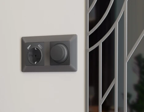 Рамка Ambrella Volt ALFA Line (Антрацит серый) 2-ая AF110652