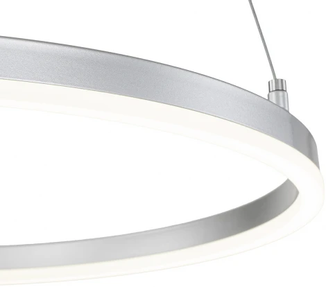 Подвесной светильник Escada Void 10254/1LED 43W Silver APP (регулировка яркости, 220V, пульт управления, управление смартфоном, на тросе, кольцо)