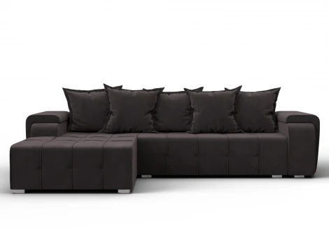 Диван угловой Лига-121 левый угол (ДСП,Брус,Велюр/Коричневый) Лига Диванов 137349L