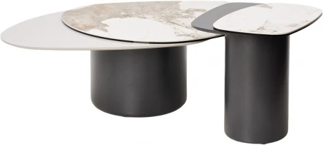 Стол кофейный ARVID PANDORA  керамика на стекле/ окрашенный МДФ / темно-серый МДФ каркас ®DISAUR (арт.626M05806)