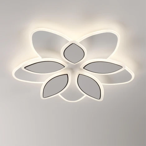 Потолочная люстра светодиодная с цветами Lumion Lotus LED 8014/75CL белый/белый металл/акрилл 75W 220V 3000-6000K (цветы)