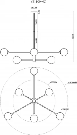 Потолочная люстра MyFar Fredy MR1100-6C (220V)