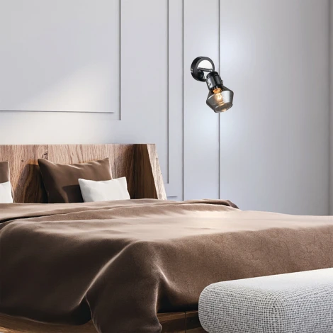 Спот Escada Carlo 593/1A 1x40Вт E14, металл, чёрный/хром