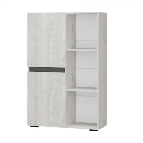 Шкаф БТС-стеллаж Мрия ШК-16, Бетон пайн светлый, Графит